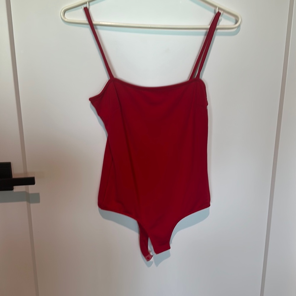 Free People Red Bodysuit